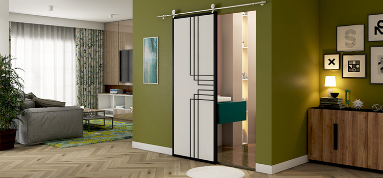sliding bathroom door installation in Sunny Isles Beach
